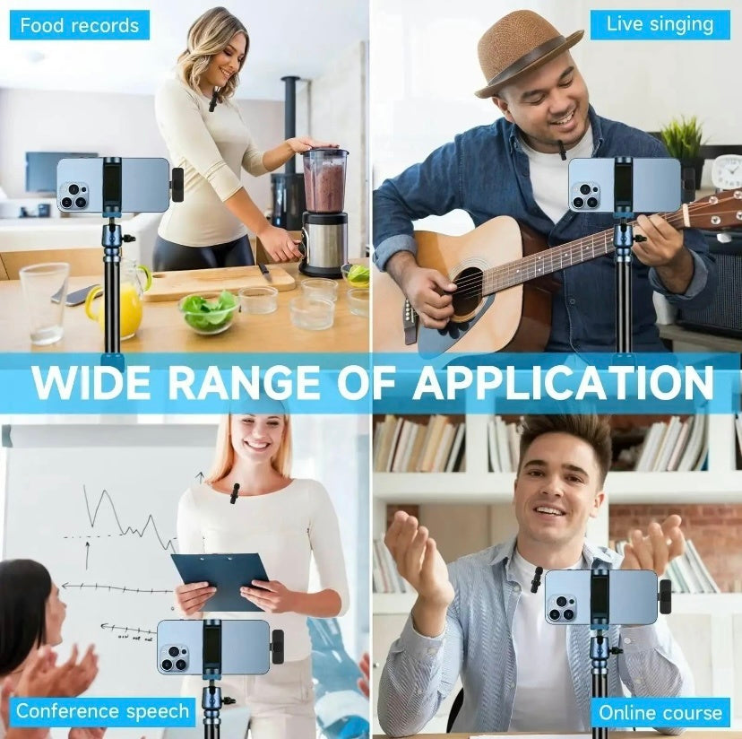 Wireless Lavalier Microphone, Type - C IPhone 15, 16, Rechargeable Wireless Microphone For Video Recording, Game Live Streaming, Interview, Vlog